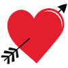 Red Love heart with arrow