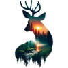 Double Exposure Deer