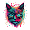 Neon Cat Portrait