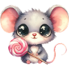 Little mouse with lollipop