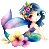 Little Mermaid with Flowers
