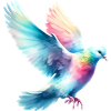 Rainbow Flight: Fliegende Taube