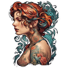 Woman / pretty / portrait / tattoo / model