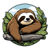 Sleeping Sloth Illustration
