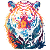 Tiger im Neon-Look - close up