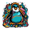 Farbenfroher Pinguin