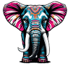 Farbenfroher Elefant