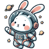 Cute bunny, astronaut, rabbit in space