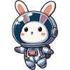 Cute bunny, astronaut, rabbit in space