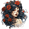 Beautiful Gothic Rose Queen Illustration