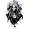 Gothic Beauty Rose Queen Illustration