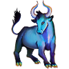 gemalter Stier