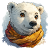 Polar bear with scarf