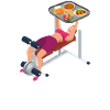 Gymnastikskjorte, serveringsstyrkebakke med madbænk