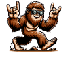 Rocking Bigfoot Sunglasses Funny Sasquatch