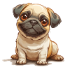 Cute little pug