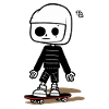 Young skateboarder riding skateboarding