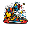 Cartoon Graffiti Love Baskets