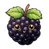Cute Blackberry Illustration – Kawaii Style