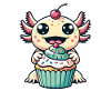 Muffin Birthday Cupcake Axolotl