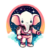 Elephant Astronaut Illustration