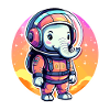 Elephant Astronaut Illustration