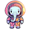 Elephant Astronaut Illustration