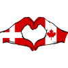 Danmark Canada Hjerteform med hænder