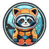 Waschbär Astronaut Illustration
