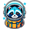 Raccoon Astronaut Illustration