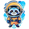 Raccoon Astronaut Illustration