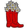 Red Rain Boots Flowers