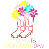 Red Rain Boots with Flowers