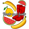 Red Rain Boots and Fruits