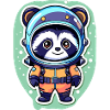 Raccoon Astronaut Illustration