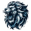 Lion rugit cadeau bleu
