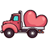 Camion avec coeur Saint-Valentin