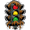 Classic German traffic light