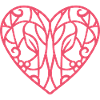 Ornamental pink heart