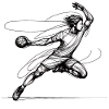 Handballer - single-line-drawing