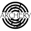 Archery print with target. Archers
