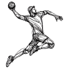 Handballer - single-line-drawing - 2
