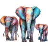Aquarelle éléphants autonome