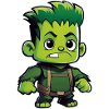 Monstre vert mignon