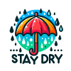Stay Dry - Umbrella Illustration