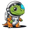 Dinosaur Astronaut Illustration