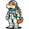 Dinosaur Astronaut Illustration