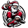 Santa Claus skating.