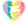 Hummingbird Heart Rainbow Heart