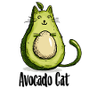Avocado Cat Katzen Vegetarier Geschenk